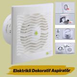 Banyo Wc Mutfak Büro Aspiratörü Elektrikli 100 mm Havalandırma Fan Kirli Hava Kötü Koku Egzoz Fanı - Beyaz