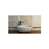 banyodecor Traverten Çanak Patlatma Mermer Lavabo