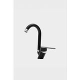 BANYOKAR Modern Siyah Kuğu Mutfak Lavabo Bataryası | 40'lık | Pirinç | Garantili | Lüx, Modern Ve Şık Armatür