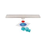 BanyoLine Sukar Line 6 Plain 50 cm Izgaralı Krom Duş Kanalı ve S Yalıtım Kiti