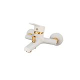 BANYOM Beyaz Altın Lüks Banyo Bataryası Delta Beyaz Gold Banyo Musluk