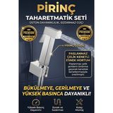 Banyonatural 1. Kalite Paslanmaz Pirinç Kare Taharetmatik Spiralli Taharet El Duşu Seti