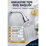 Banyonatural Ankastre Tepe Duş Başlığı ve Borusu Duvardan Gömmeli Yağmur Etkili Duş Seti Krom