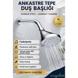 Banyonatural Fonksiyonlu Ankastre Tepe Duş Başlığı ve Borusu Duvardan Gömmeli Yağmur Etkili Duş Seti Krom