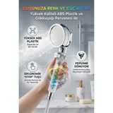 Banyonatural Gökkuşağı Pervaneli Yüksek Basınçlı Turbo Terma Masajlı Aç-Kapa Tuşlu Duş Başlığı - Gri