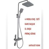 Banyonatural Kendiinden Bataryalı Anstrasit Banyo Duş Seti Dört Fonksiyonlu Termostatik Banyo Duş Seti