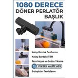 banyonatural Siyah Tasarruflu 4 Modlu Şelale Ayarlanabilir Musluk Başlığı Mutfak Eviye Bataryası Lavabo Bataryası