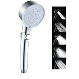 banyonatural Yüksek Basınçlı Turbo El Duş Başlığı – Su Tasarruflu – Modern Premium Tasarım-Krom Beyaz