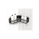 Banyor Köşe Yapışkanlı Banyo Rafı, Köşe Banyo Düzenleyici, Duş Rafı Organizer Şampuanlık, Plastik Siyah