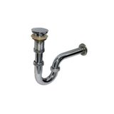 banyosepeti Krom Lavabo Sifonu Krom Lavabo Gideri Pop-up Ø32 Mm U Borulu - Pirinç Malzemel Kaliteli Lüks