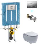 Banyovit Geberit 8 cm Kombifix Metal Ayaklı Seti 110.174.00.1 ve Geberit İcon Rimfree Kanalsız Asma Klozet ve Yavaş Kapanır Kapak 501.659.00.1 Alpha Gömme Rezervuar