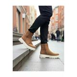 Bao Erkek Botba0777 Süet Taba Krem Taban Çift Fermuarlı Erkek Yarım Bilek Bot