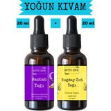 Baobab Yağı ve Buğday Yağı (20ML + 20ML) -%100 Doğal Soğuk Sıkım Yüz Yogası Yağı Seti - 100 ml