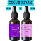 Baobab Yağı ve Üzüm Çekirdeği Yağı (20ML + 20ML) -%100 Doğal Soğuk Sıkım Yüz Yogası Yağı Seti - 100 ml