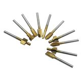 Baoblaze 3 mm Şaft 10 Bit Dil ve Oluk Kesici Uç Seti Ahşap Kesici