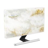 Baocicco Soyut Doku Mermer Tasarımlı Beyaz Altın Bilgisayar Monitörü Kapağı 26, 27, 28 İnç Panel Kılıf Bilgisayar Monitörü Kapakları PC Masaüstü ve TV LCD/LED/HD Ekran Kapağı ile Uyumlu Kılıf
