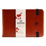 Baohong Suluboya Akademi Deri Kaplı Eskiz Defteri (Hot Press) 12X16CM, %100 Pamuk, 300GR (24 Sayfa)