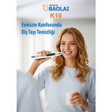 Baolai Medical K10 Şarjlı Ultrasonik 3 Farklı Modlu Diş Taşı ve Tartar Temizleme Cihazı, LED Işıklı, Siyah - Beyaz Renk, Ipx7 Su Geçirmez