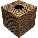 Baolgi Hasır Kare Kleenex Kutusu Kahverengi 14X14X14 cm