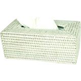 Baolgi Hasır Yüksek Kleenex Kutusu Beyaz 25X14X10 cm