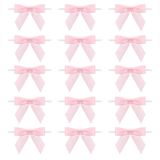 baotongle 30 adet 7,62 cm Pembe Bükümlü Kravat Fiyonkları İkram Çantaları için Saten Kurdele Fiyonklar Paket El İşi Hediye Paketleme Dekorasyonu için (Pembe, 3 inç)