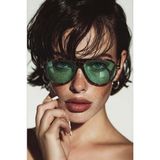 Bappir Aneta Pilot Model Leopar Çerçeve Yeşil Camlı Unisex Güneş Gözlüğü