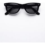 Bappir Eclıpse Siyah Çerçeve Modern Dikdörtgen Güneş Gözlüğü – Siyah Lens Unisex Minimal Tasarım - 01-Siyah
