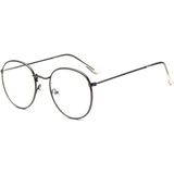 Bappir Ince Siyah Oval Çerçeve Metal Hafif Tarz Retro Vintage Gözlük - Desenli