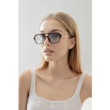 Bappir Lüx Mavi Camlı Unisex Güneş Gözlüğü Leopar Çerçeve Degrade Mavi Uv Korumalı