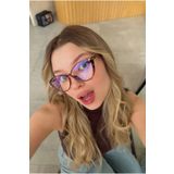 BAPPİR Mavi Işık Korumalı Cat Eye Gözlük Optik Uyumludur Blue Block Şeffaf Leopar
