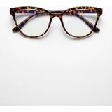 Bappir Nerına Leopar Çerçeve Blue Block Şeffaf Ekran Gözlüğü – Ince Oval/cat-Eye – Günlük Ofis - 01-Siyah