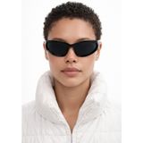 Bappir Raenna Siyah Çerçeve Dar Oval Cat-Eye Güneş Gözlüğü – Siyah Lens – UV400 - 01-Siyah