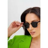 Bappir UV400 Filtre Korumalı Kadın Güneş Gözlüğü Siyah Gold Renk Çerçeve - Desenli