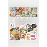 Baprile Tatil ve Seyahat Temalı Sticker Paketi 30 Parça Su Geçirmez Travel Valiz Laptop Termos Telefon Etiket Seti