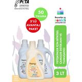 Baproy Bitkisel Çamaşır Deterjanı 2 lt ve Doğal Lavanta Yağlı Yumuşatıcı 1 lt 3'lü Set 50 Yıkama