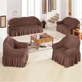 Baqdo Bürümcük 3+3+1+1 Koltuk ,kanepe ,çekyat Örtüsü, Lastikli Koltuk Kılıfı 3311 Takım - 180 x 230 cm - Kahve