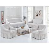 Baqdo Bürümcük 3+3+1+1 Koltuk ,kanepe ,çekyat Örtüsü, Lastikli Koltuk Kılıfı 3311 Takım - 180 x 230 cm - Natural
