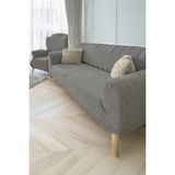 Baqdo Jakarlı Çubuk, Düz Desen 3+3+1+1 Lastikli Koltuk ,kanepe ,çekyat Örtüsü ,kılıfı Esnekli 3311 Takımı - 180 x 230 cm - Açık Gri
