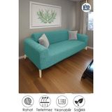 Baqdo Jakarlı Koltuk Örtüsü Kaliteli, Lastikli, Streç, Esnek, Çekyat, Kanepe Kılıfı Yıkanabilir 3lü (3 Kişilik) - 180 x 230 cm - Mint