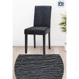 BAQDO Jakarlı Lastikli Esnek Sandalye Örtüsü Mutfak Sandalye Kılıfı Sandalye Koruyucu (1 adet) Düz Desen Antrasit - 35 x 50 cm