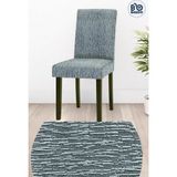 BAQDO Jakarlı Lastikli Esnek Sandalye Örtüsü Mutfak Sandalye Kılıfı Sandalye Koruyucu (1 adet) Düz Desen Gri - 35 x 50 cm