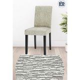 BAQDO Jakarlı Lastikli Esnek Sandalye Örtüsü Mutfak Sandalye Kılıfı Sandalye Koruyucu (1 adet) Düz Desen Krem - 35 x 50 cm