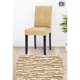 BAQDO Jakarlı Lastikli Esnek Sandalye Örtüsü Mutfak Sandalye Kılıfı Sandalye Koruyucu (1 adet) Düz Desen VİZON - 35 x 50 cm - Vizon