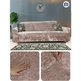 Baqdo Kadife 3 Lu / 3 Kişilik Koltuk Örtüsü Streç Lastikli Esnek, Çekyat, Kanepe Kılıfı, Koltuk Örtüsü 1 Adet - Vizon - 180 x 230 cm