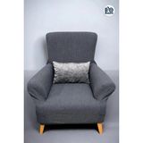 BAQDO Koltuk Örtüsü Kaliteli Pamuklu Jakarli Desen Çekyat-Streç Esnek Kanepe Kılıfı Yıkanabilir Tekli 1 Kişilik - 110 x 180 cm - Antrasit