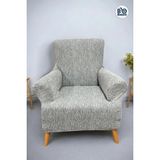 BAQDO Koltuk Örtüsü Kaliteli Pamuklu Jakarli Desen Çekyat-Streç Esnek Kanepe Kılıfı Yıkanabilir Tekli 1 Kişilik - 110 x 180 cm - Krem