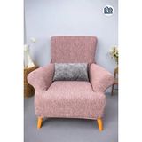 BAQDO Koltuk Örtüsü Kaliteli Pamuklu Jakarli Desen Çekyat-Streç Esnek Kanepe Kılıfı Yıkanabilir Tekli 1 Kişilik - 110 x 180 cm - Pembe
