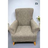 BAQDO Koltuk Örtüsü Kaliteli Pamuklu Jakarli Desen Çekyat-Streç Esnek Kanepe Kılıfı Yıkanabilir Tekli 1 Kişilik - 110 x 180 cm - Vizon