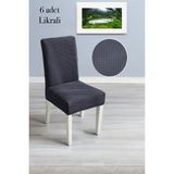 Baqdo Sandalye Örtüsü 6 Adet Likralı Yüksek Kaliteli ve Esnek Yıkanabilir Sandalye Kılıfı Pitikare - 35 x 50 cm - Antrasit