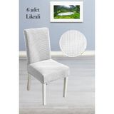 Baqdo Sandalye Örtüsü 6 Adet Likralı Yüksek Kaliteli ve Esnek Yıkanabilir Sandalye Kılıfı Pitikare - 35 x 50 cm - Beyaz